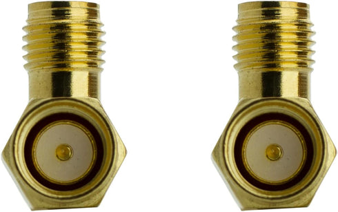 Right Angle Coax Connector, Male to Female Adapter for 90 Degree Coaxial Connection, 2 Pack