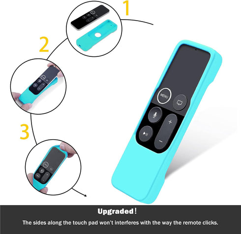 Lambcare 2 Pack 4K/ 4th Case Compatible with Apple TV Gen Remote Light Weight Anti-Slip Shock Proof Silicone Cover