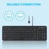 Perixx PERIBOARD-213U Wired Silent USB Scissor Keyboard, Compact Design with Number Pad - Black - US English
