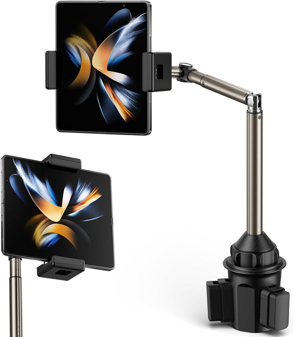 JSAUX Universal Cup Holder Mount for Foldable Phone - Compatible with iPad Mini, Samsung Galaxy Z Fold 6/5/4, Pixel 9