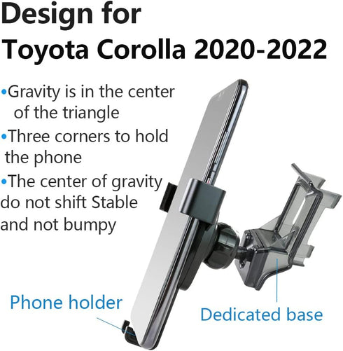 Car Phone Holder for Toyota Corolla 2020-2025, Corolla Cross 2022-2025 Auto Accessories Mobile Cell Phone Mount