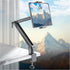 Jakeko 360 Adjustable Tablet Mount for Desk - Degree Rotating Base Tall Arm Holder Stand Swivel Flexible Clamp Soporte