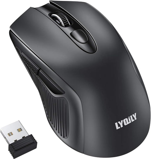 2.4G Wireless Mice, Super Energy Saving Portable Optical PC Laptop Mouse, 5 Adjustable DPI, 6 Buttons for Windows,