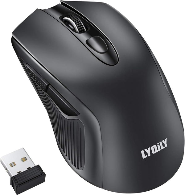 2.4G Wireless Mice, Super Energy Saving Portable Optical PC Laptop Mouse, 5 Adjustable DPI, 6 Buttons for Windows,