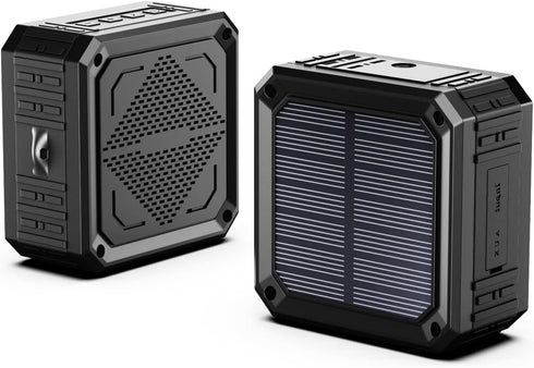Solar Speaker Portable IPX6 Waterproof Bluetooth Speaker with 15 Hours Playtime, Rich Stereo Bass for Home and Outdoor