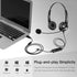 USB Headset with Microphone, Noise Cancelling & Audio Controls, Stereo Computer Headphones for Office