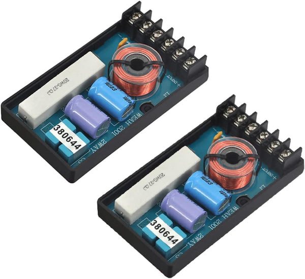 WEAH-2001 2 Way Crossover for Speaker - 2pcs Speaker Frequency Divider for Car Audio Speakers, Crossover Filter