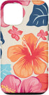 iPhone 15 Pro Hibiscus Flower, Summer Floral Hawaiian Pattern Case
