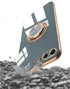 aowner Ring Holder Case for iPhone SE 3/SE 2/iPhone 8/7, Shiny Plating Rose Gold Edge with 360 Degree Rotation