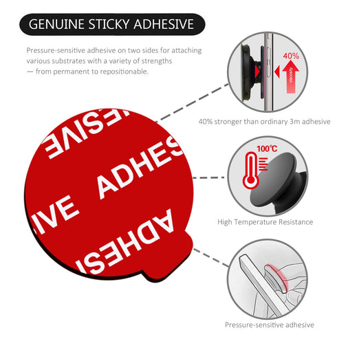AZXYI Very High Bond Sticky Adhesive Replacement Kit, 12 Pack, 1.4 inches Double-Sided Stickers for Socket Base