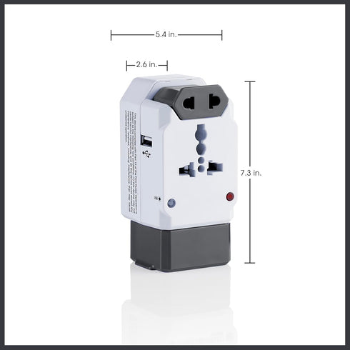 Conair Universal Travel Adapter with USB, All-in-One Worldwide Plug Adapter