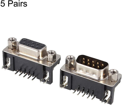 uxcell 5 Pairs DB9 RS232 Serial 9-Pin Male & Female Connector Jack Socket
