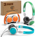 3-Pack Individually Wired Classroom Headphones - No Mic Kids Headphones with 3.5mm