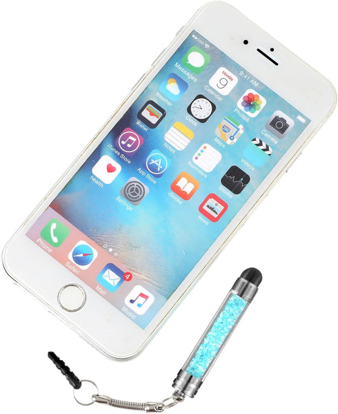10 Pcs Mini Phone Stylus Pens, Crystal Colors Short Touch Screen Pen with 3.5mm Jack Connector for Smartphones Tablets