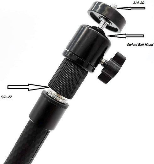 Music Microphone Mic Stand Tripod Mount Adapter with Locking Swivel Ball Head for GoPro and Digital Cameras