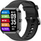 MXQ Fitness Smart Watch for Women Men, 1.91” Large Screen Gun Black Aluminum Case, IP68 Waterproof