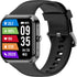 MXQ Fitness Smart Watch for Women Men, 1.91” Large Screen Gun Black Aluminum Case, IP68 Waterproof