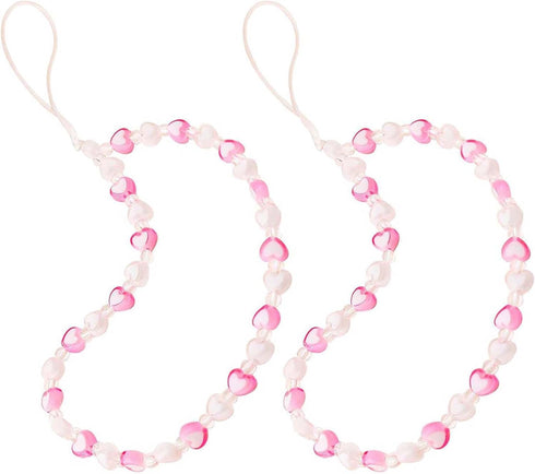 Beaded Phone Charms Lanyard Strap - Girly Style Fixed Beads Pearls Lanyards