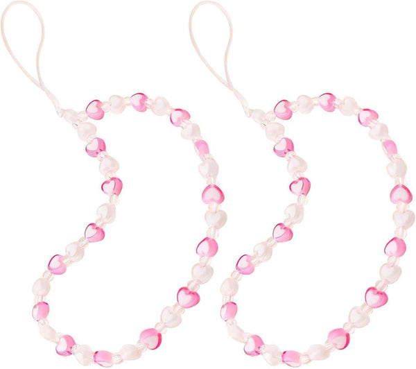 Beaded Phone Charms Lanyard Strap - Girly Style Fixed Beads Pearls Lanyards