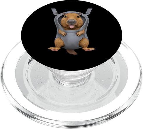Capybaras Animal Lover PS Funny Capybaras In A Baby Carrier. Animal Lover PopSockets PopGrip for MagSafe