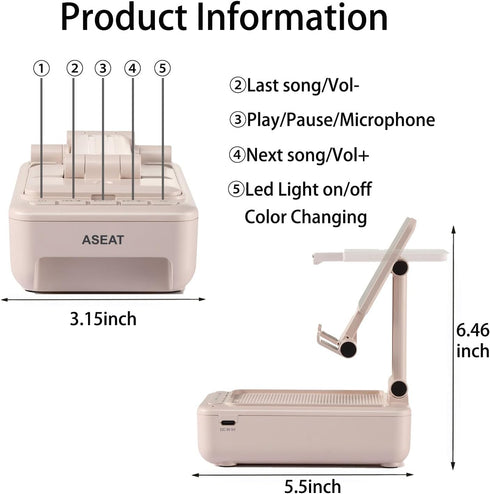 Gifts for Men, Cell Phone Stand with Bluetooth Speaker & LED Color Changing Light, Unique Gifts for Women, Dad, Husband
