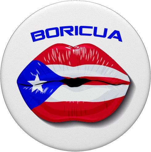 Boricua Kiss Puerto Rico Flag Lips Design PopSockets Swappable PopGrip