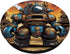 Cartoon Robot Gladiator Arena Funny Dystopian Scifi Design PopSockets Standard PopGrip