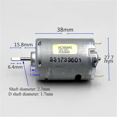 ILQMEHV 1pc HC383MG RS-380 6V-12V 12400RPM Mini Motor High Speed Strong Magnetic Carbon Brush Motor DIY Toy Model Car