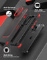iPhone 15 Pro Case Compatible, Black/Red with Multicolor Shockproof Bumpers, Crystal Clear Back & Soft Silicone TPU
