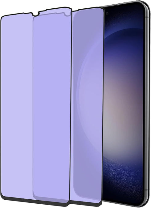2 Pack Anti Blue Light Tempered Glass Screen Protector for Samsung Galaxy S23, Eye Protection, 9H Hardness HD, Blue