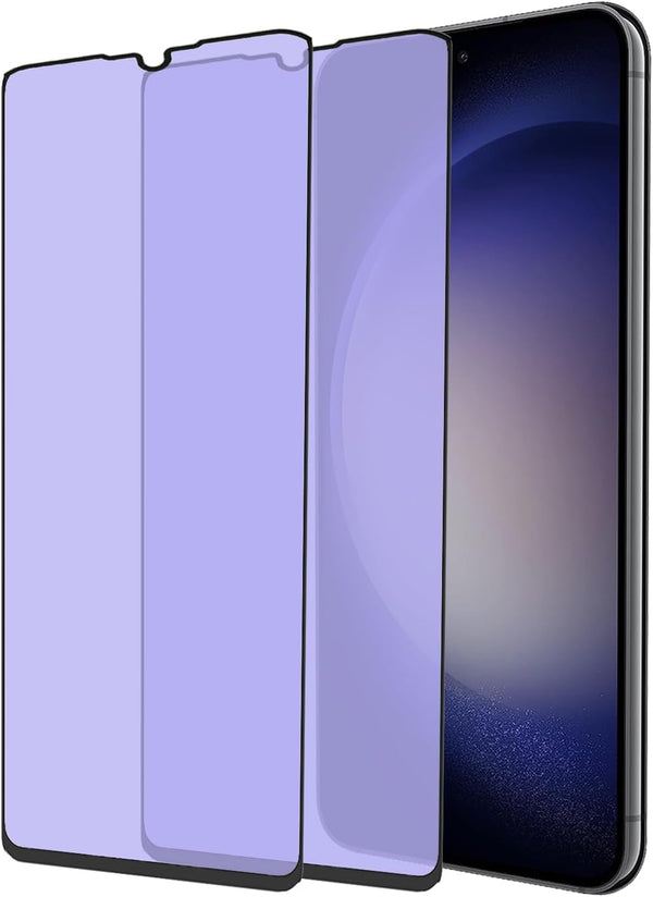 2 Pack Anti Blue Light Tempered Glass Screen Protector for Samsung Galaxy S23, Eye Protection, 9H Hardness HD, Blue