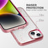 VENA vLove Glitter Clear Case for Apple iPhone 14/13 (6.1"-inch), Heart Shape Dual Layer Slim Hybrid Clear Bumper - Pink