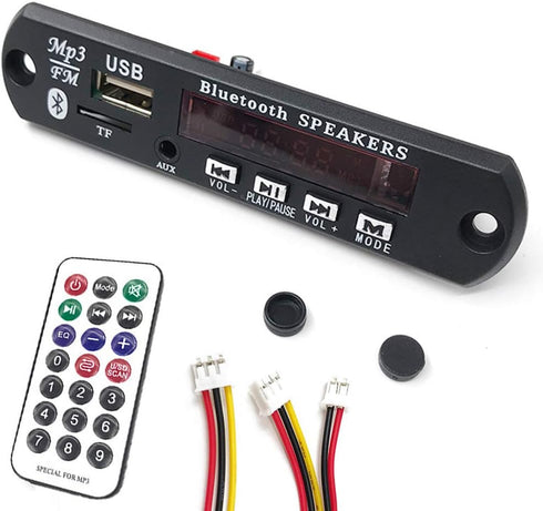 HiLetgo 12V MP3 WMA Audio Bluetooth Decoding Board w/SD Card Slot/USB/FM/Remote Decoding Module for Car with LCD