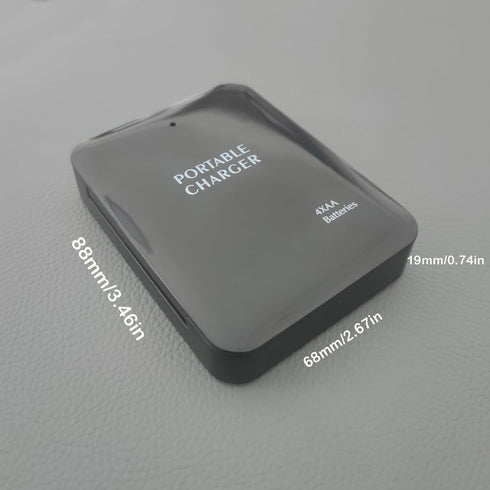 Battery Operated Phone Charger Emergency, USB Battery Powered Power Bank Portable 4 AA Batteries Outlet, Black
