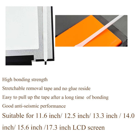 Pull Tab Stretch Tape for Laptop LCD LED Screen, Replacement Baffo Photo Frame Adhesive Strips with Handle (6Pcs)