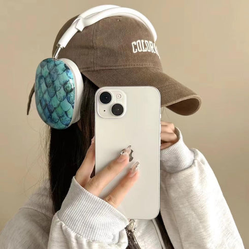 Cute Glitter AirPods Max Case with Cleaner Kit, Anti-Scratch Shell Pattern Cover for Ear Pads and Headband, Protective