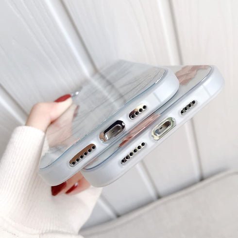 ZCDAYE 13, 13, Clear Case for iPhone Galvanized Leaves TPU Case Protective Case for iPhone Saplings