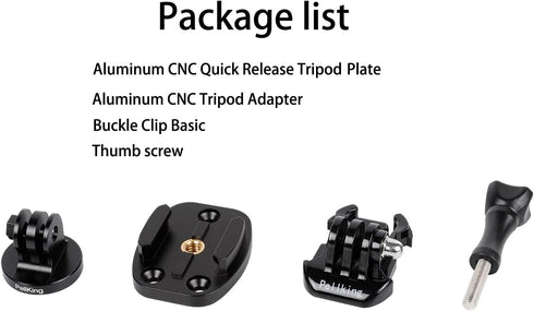 PellKing 1/4 Tripod/Monopod Adapter Mount for GoPro Hero 12 11 10 9 8 7 6 5, CNC Quick Release Base