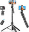 61" Selfie Stick Tripod, All in One Extendable Phone Tripod Stand with Wireless Remote for iPhone and Android