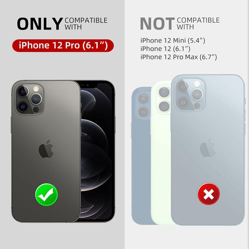 WIFORT Magnetic Waterproof Case for iPhone 12 Pro, Certified Water Proof & Military Protection with Built-in Screen