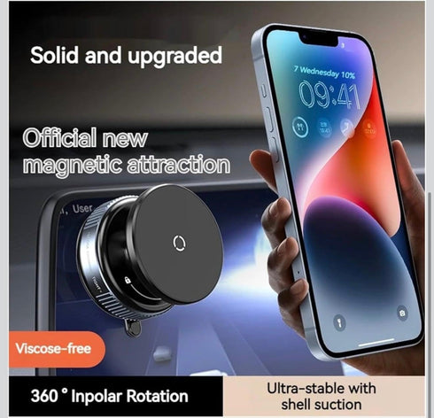 Generic 360 Aura Avenue Magnetic Vacuum Suction Mobile Phone Holder for Car & Desk | Super Strong Suction | Rotation |