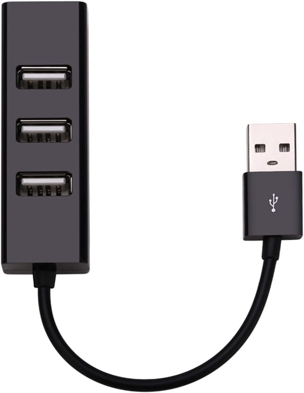 Apoi 4 Port USB Port Splitter Compact Portable High Speed USB 2.0 Data Hub for Windows MacBook PC - Black