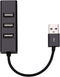 Apoi 4 Port USB Port Splitter Compact Portable High Speed USB 2.0 Data Hub for Windows MacBook PC - Black