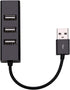 Apoi 4 Port USB Port Splitter Compact Portable High Speed USB 2.0 Data Hub for Windows MacBook PC - Black