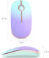 VssoPlor Wireless Mouse, Slim Portable 2.4G Computer Mice with Nano Receiver for PC, Laptop (Mint Green to Purple)