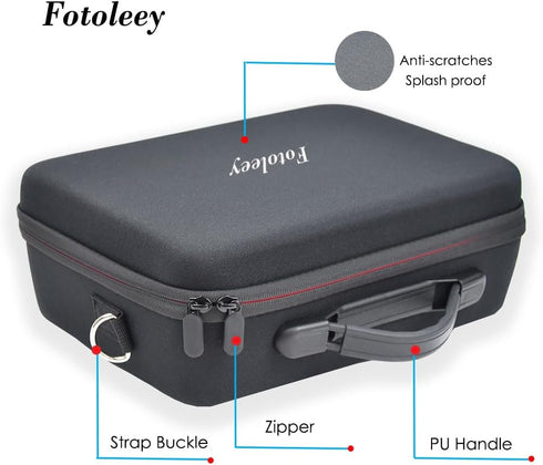 Fotoleey Carrying Case for Insta360 X4 Camera, Fits Waterproof Case and Selfie Stick, with Strap & Handle, EVA Material