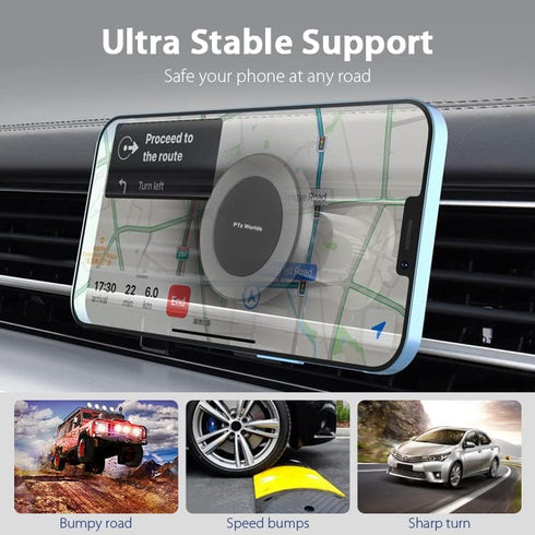 PTz Worlds 360 20-Day Magnetic Phone Holder for Car - Metal Hook, Compatible with iPhone, Easy Installation, Secure