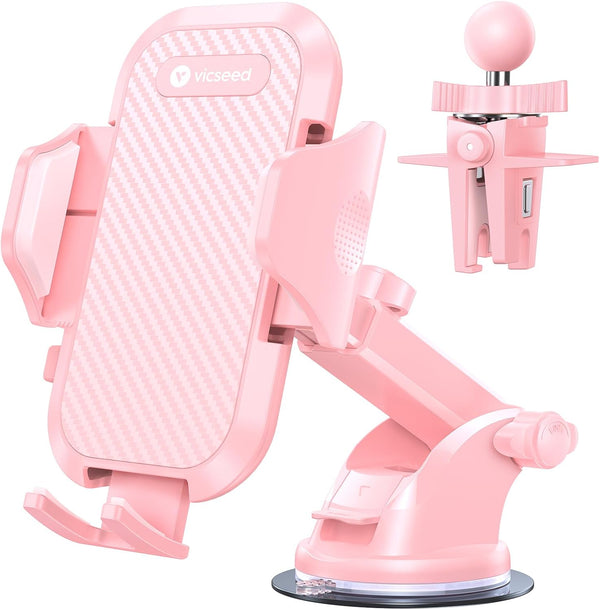 VICSEED Phone Holders for Car, Universal Cell Phone Mount with Super Suction Power for Dashboard Windshield Vent