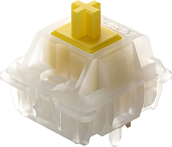 GATERON Milky Yellow Pro Switches, Pre-lubed 5 Pin Linear Keyboard Switches for MX Mechanical Keyboard (90 Pcs, Yellow)