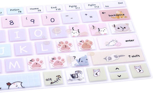 Silicone Keyboard Cover Skin for Microsoft Surface Pro 7/6/5, US Layout, Cute Cat Design
